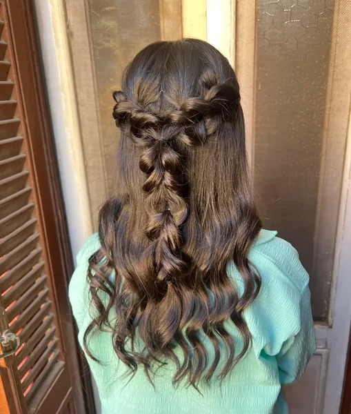 Half-Up Braid Graduation Hairstyle