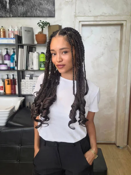 Fulani Cornrow Box Braids with Curls
