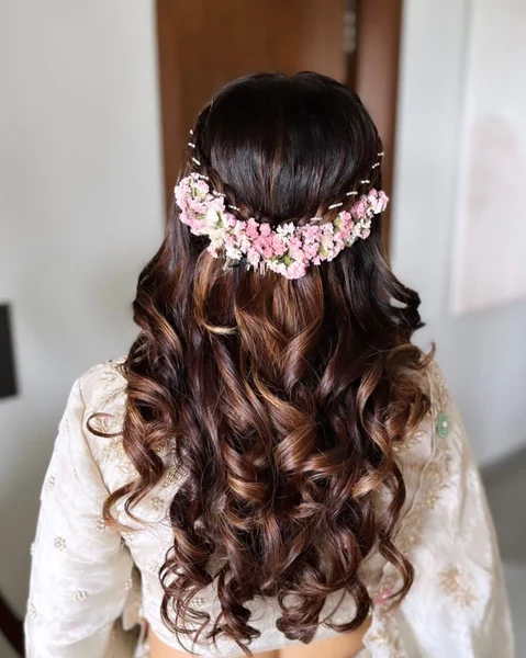 Braided Updo with a Flower Garland
