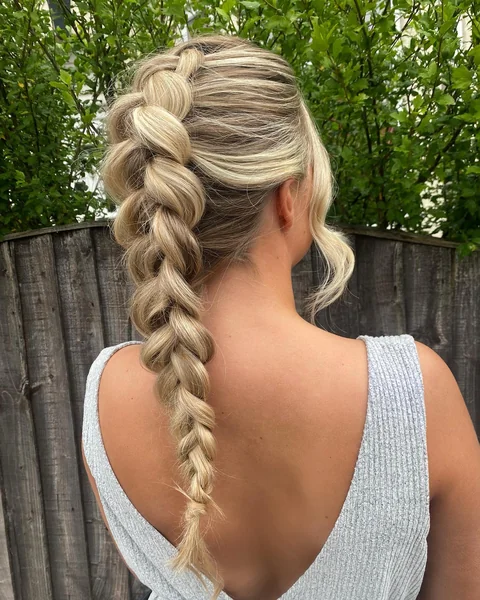 Single Chunky Dutch Braid in Blonde