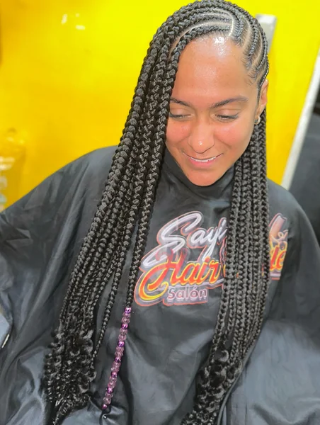 Lemonade Braids with Purple Beads