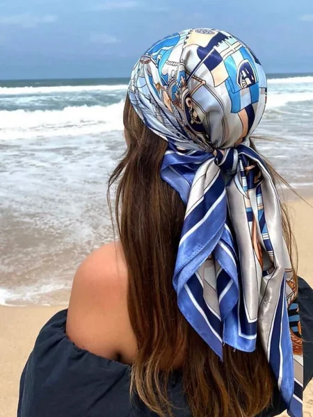 Blue & White Beach Bandana