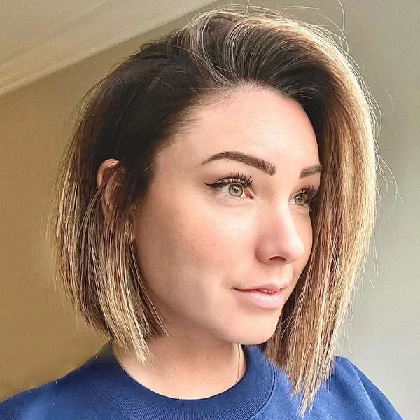 Side Part Short Bob with Highlights