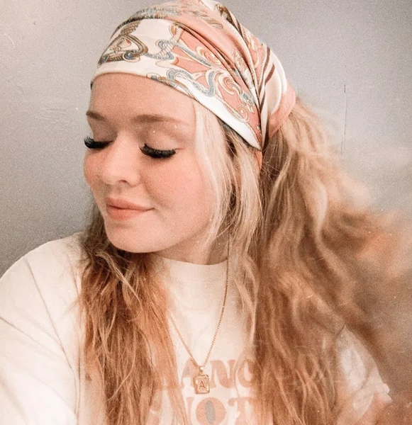 Peach Floral Headwrap