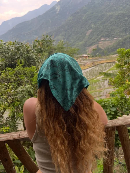 Teal Ornate Mountain Bandana