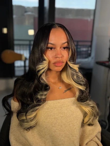 Long Body Wave Quick Weave with Bold Blonde Highlights