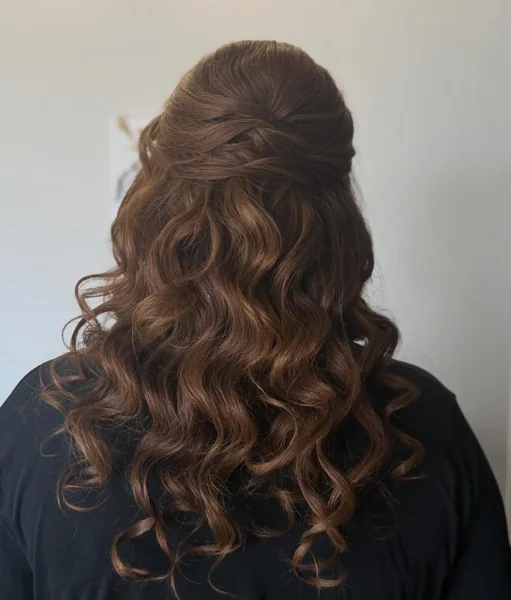 Simple Twisted Half Up on Long Curly Hair