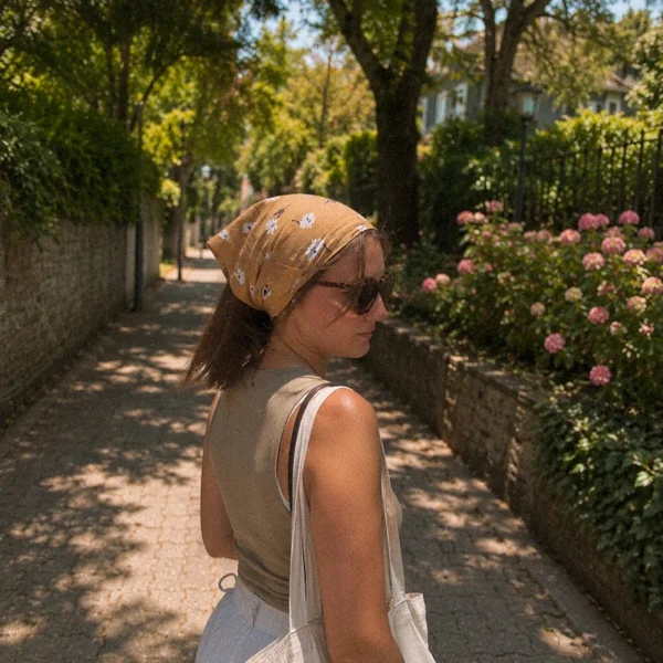 Tan Beige Garden Bandana