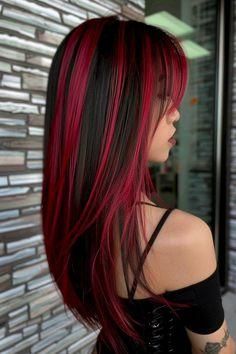 45 Sizzling Hot Red Highlights Ideas for Black Hair - Flo's Blog | Hair  color streaks, Red hair inspo, Hair highlights