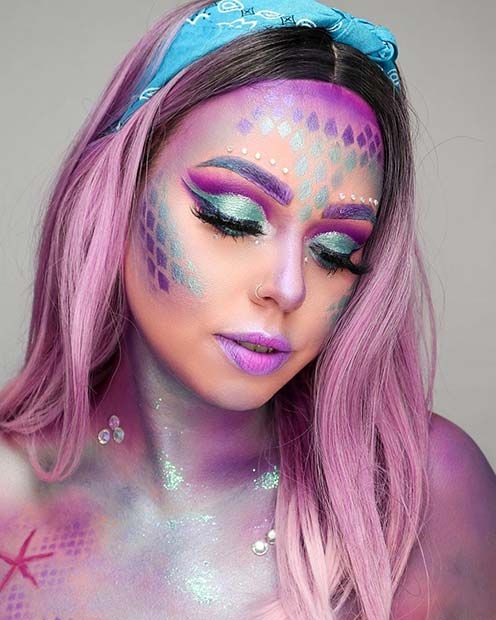Pin by Hillary on costume | Mermaid makeup, Mermaid makeup halloween, Mermaid eye makeup