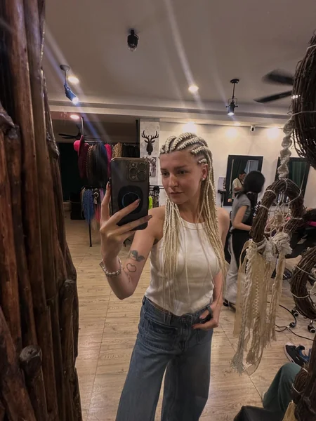 Cornrow-to-Braid Blonde Fusion Style
