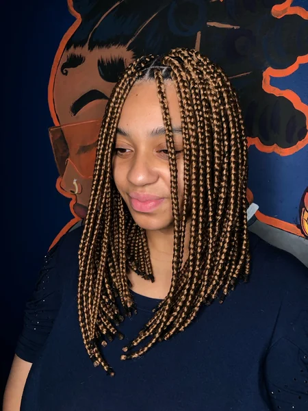 Shoulder-Length Caramel Box Braids