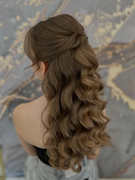 Clean Twisted Half Up on Long Brunette Hair