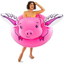 Amazon.com: BigMouth Inc. Flying Pig Fun Animal Pool Float, Over 5' Wide, Inflatable Floatie Tube, Blow Up Swim Ring, Outdoor Summer Pool Party Water Toy, Includes Patch Repair Kit : Toys &