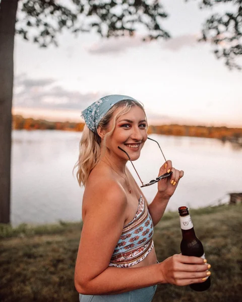Light Blue Floral Bandana