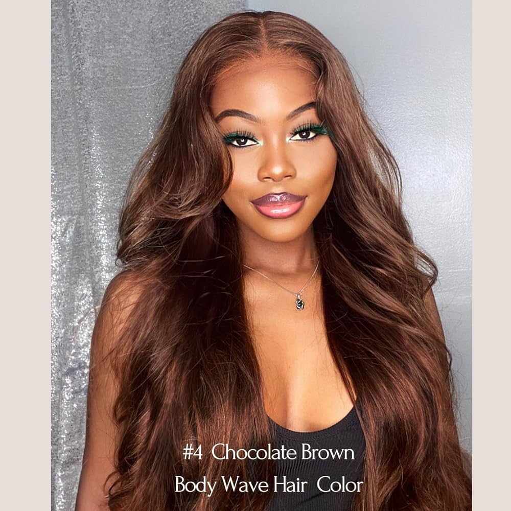 Amazon.com : ALHER Color #4 Chocolate Brown Human Hair Body Wave, 10A Dark  Brown Bundles Human Hair, 100% Unprocessed Brazilian Virgin Remy Hair Soft  Thick Single Wavy Bundle Sew In Double Weft