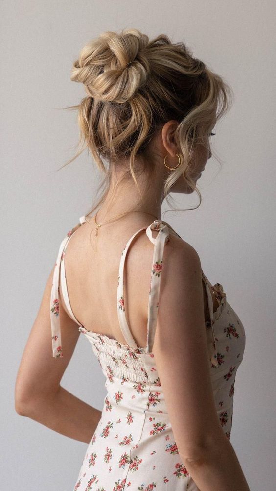 Half-Up Bun for Valentine's Day