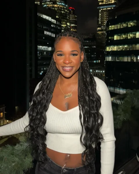 Half-Up Cornrow with Boho Wavy Ends