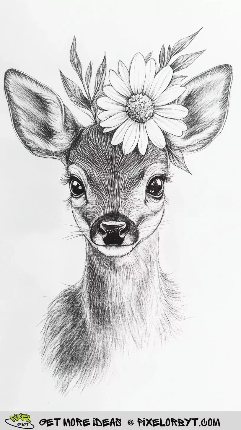 Realistic Animal Sketching of Deer: Captivating Illustrations - Pixel Orbyt