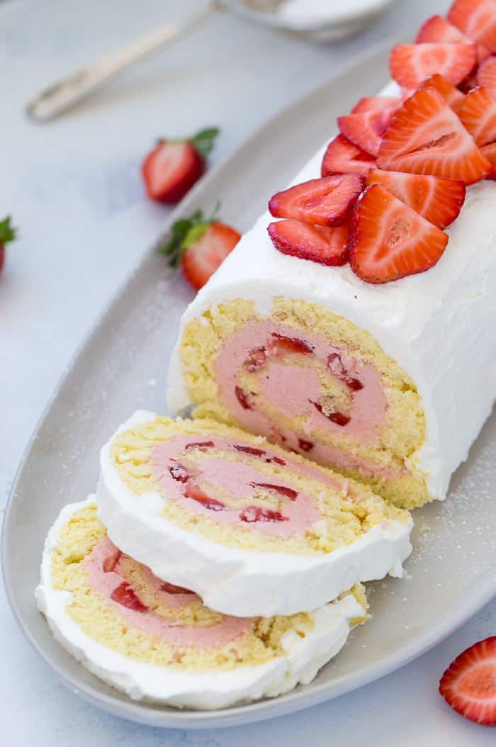 Summer Strawberry Roll Cake