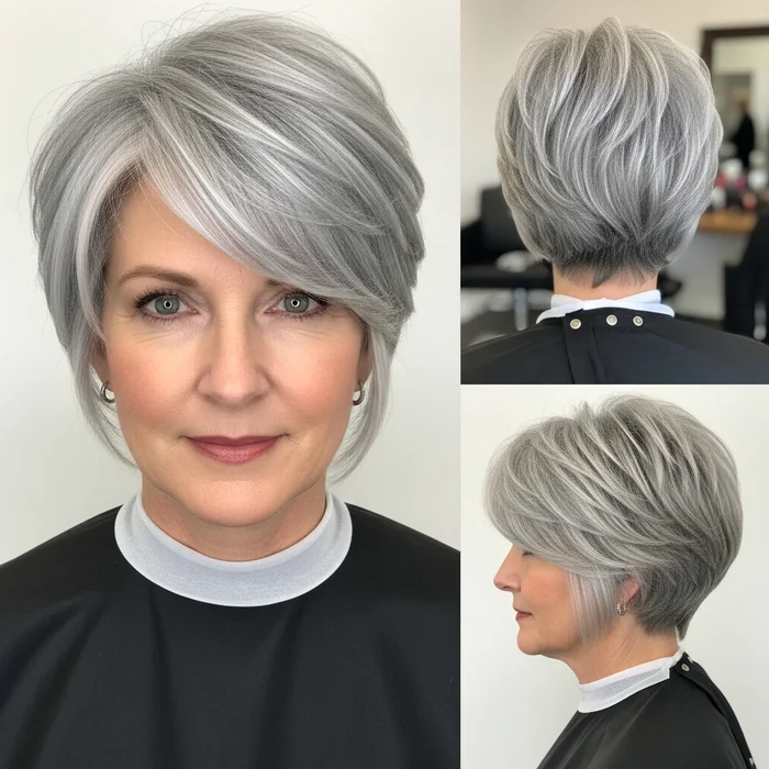 Angled Silver Pixie