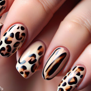 Animal print nail art design Animal print nail art design