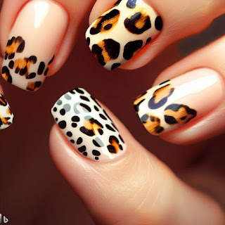 Animal print nail art design Animal print nail art design