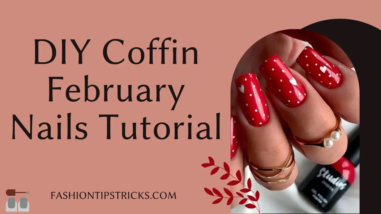 DIY Coffin February Nails Tutorial DIY Coffin February Nails Tutorial