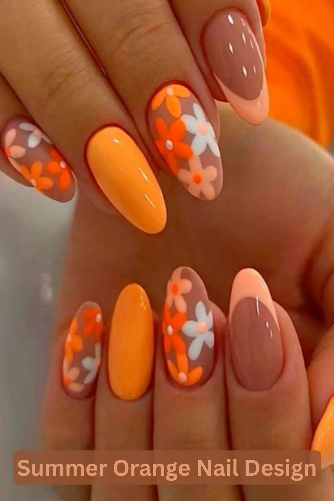 Summer Orange Nail Design