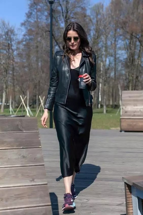 Leather dress and jacket: Leather dress and jacket: