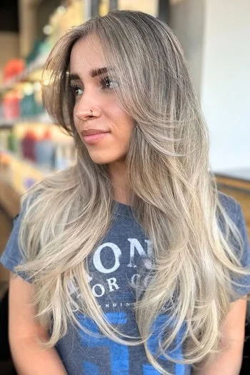 Ash Blonde Layers with Light, Airy Volume