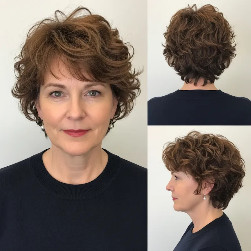 Rounded Curly Pixie