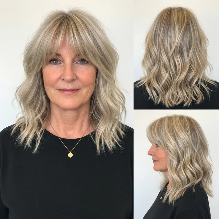Beachy Waves with Bangs