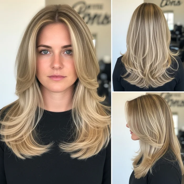 Beige Blonde Highlighted Layers