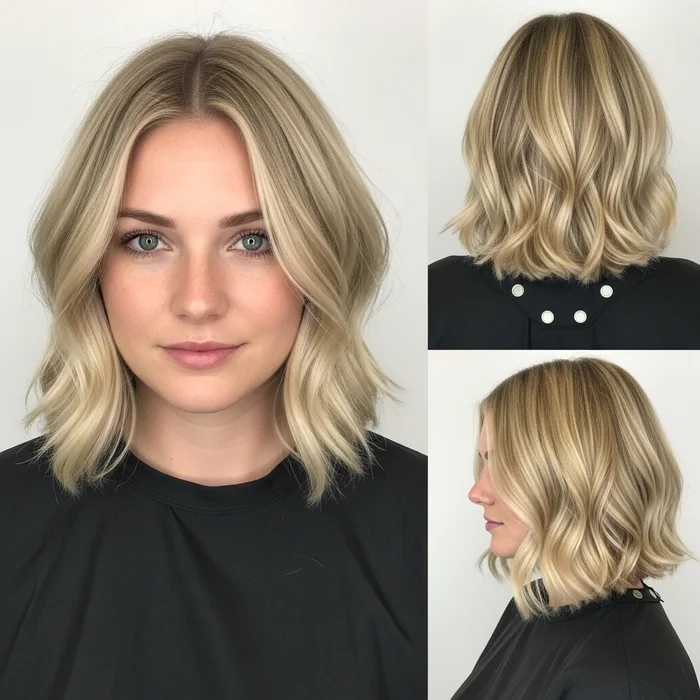 Blonde Blunt Bob With Subtle Waves