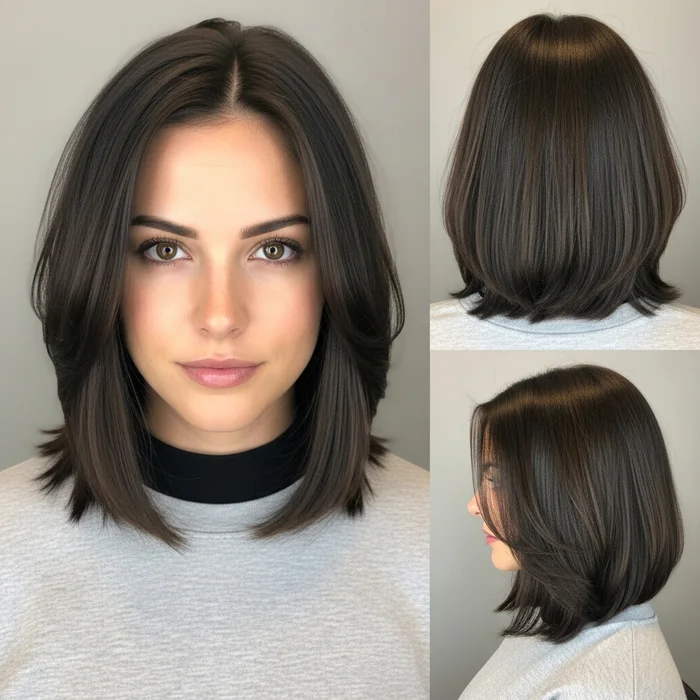 Blunt Long Bob With Soft Layers