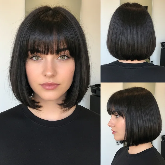 Bob Haircuts for thick hair With Bangs