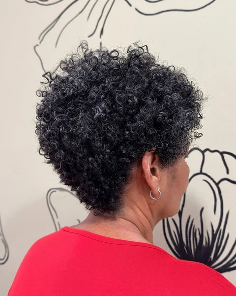 Bouncy Stacked Brown Curly Bob: Defined Coils