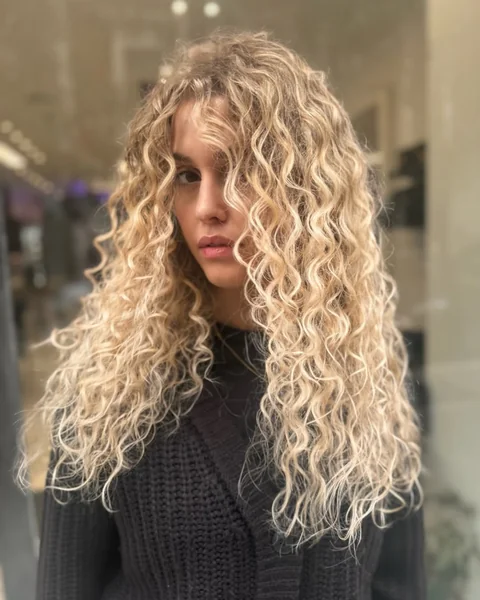 Bright Blonde Long Defined Natural Spring Curls
