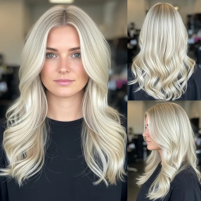 Bright Platinum Blonde Waves