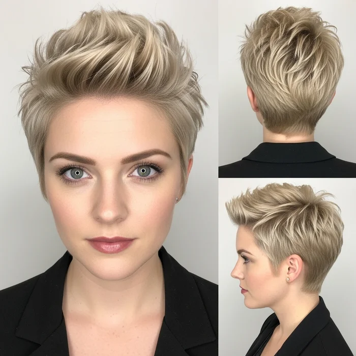 Champagne Blonde Spiked Pixie