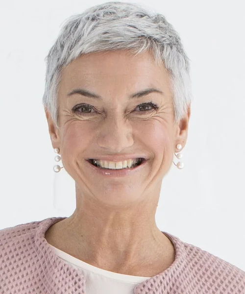 Chic Ultra-Short Silver Pixie with Texture