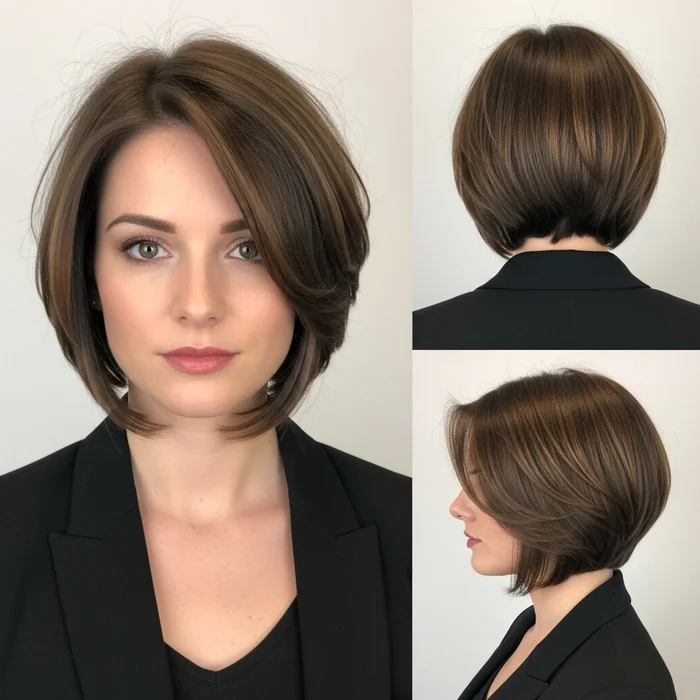 Chin-Length Angled Bob