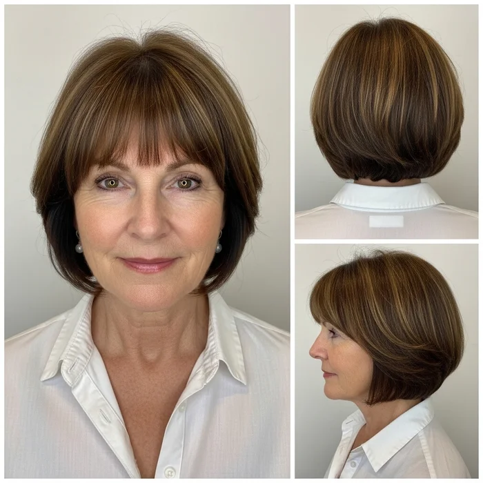 Chin-Length Bob with Full Bangs