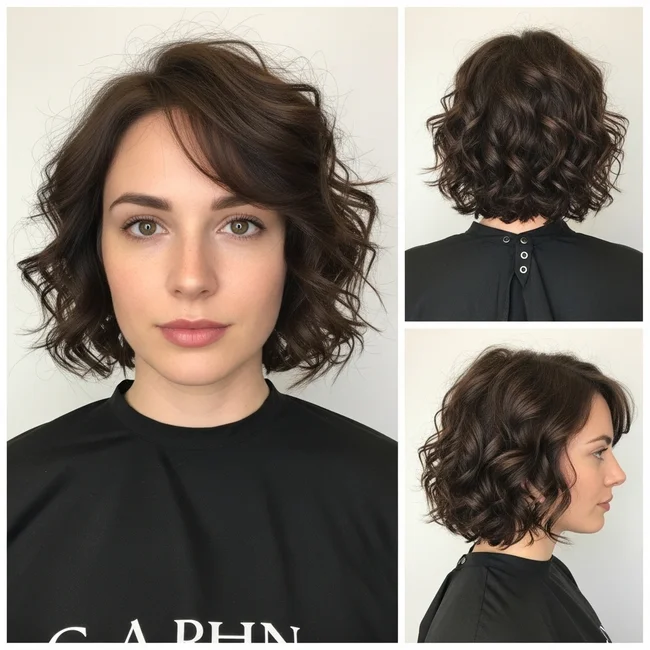 Chin Length Curly Haircut
