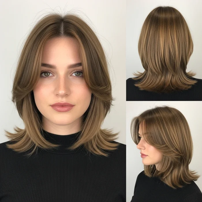 Chin-Length Face-Framing Layers On Medium-Length Hair