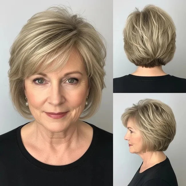 Chin-Length Side Part Bob