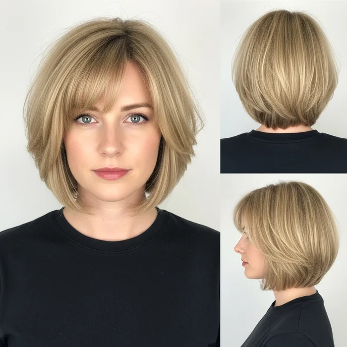 Choppy Feathered Blonde Bob