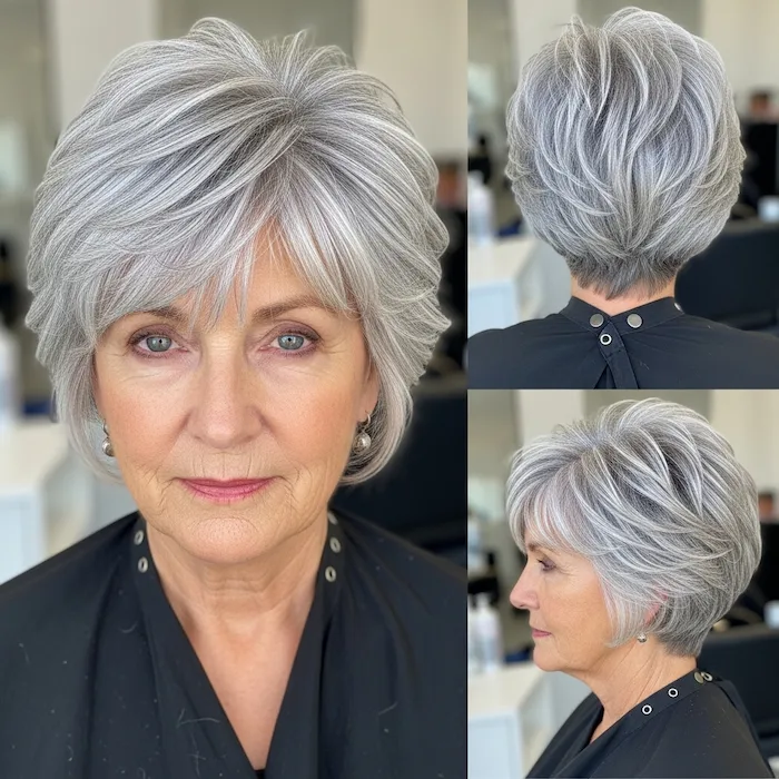 Chunky Silver Layered Pixie