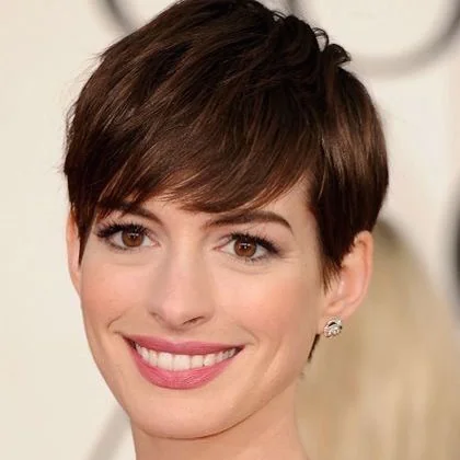 Classic Dark Pixie with Soft Side-Swept Fringe